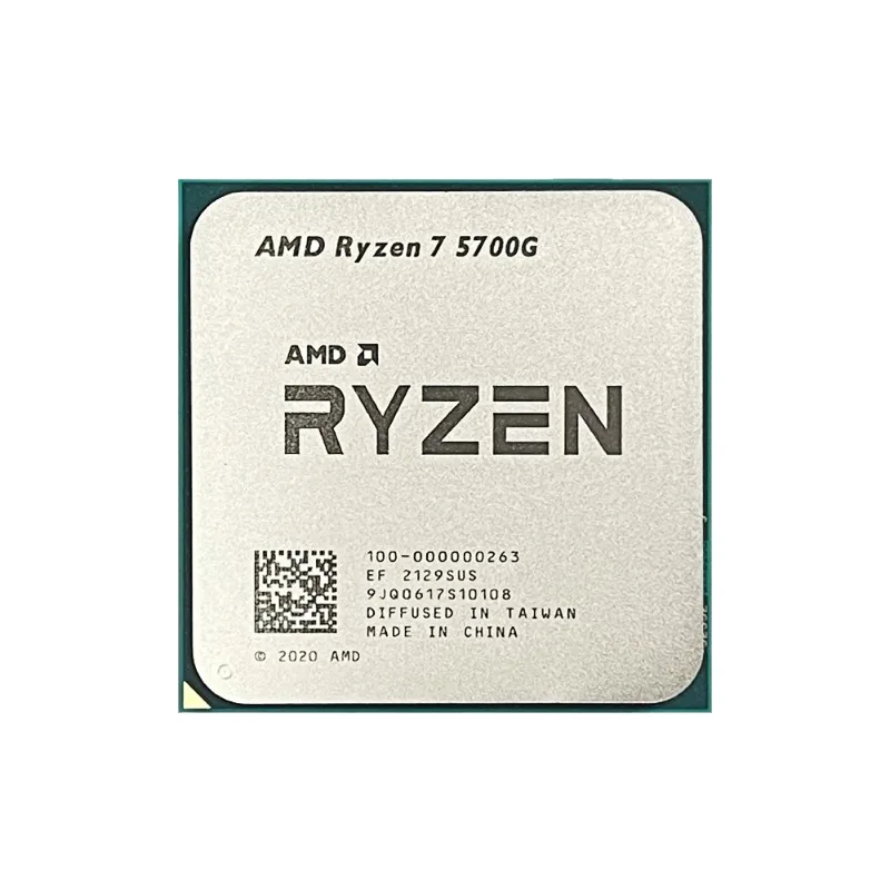 AMD Ryzen 7 5700G No-GPU Everyday Gaming & Work CPU, 8-Core 16-Thread AM4 Desktop APU 4.6GHz Boost 65W DDR4, Without Cooler