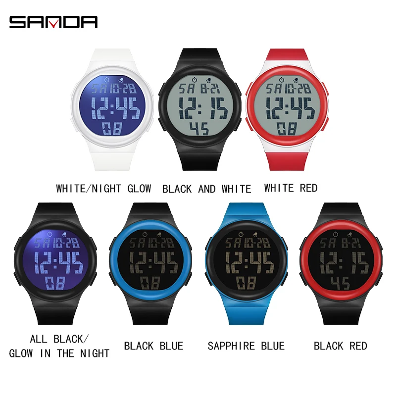 SANDA Top Brand Sports Men Watches Fashion Countdown Waterproof LED Digital Watch Man Military Wristwatch Relogio Masculino 2151