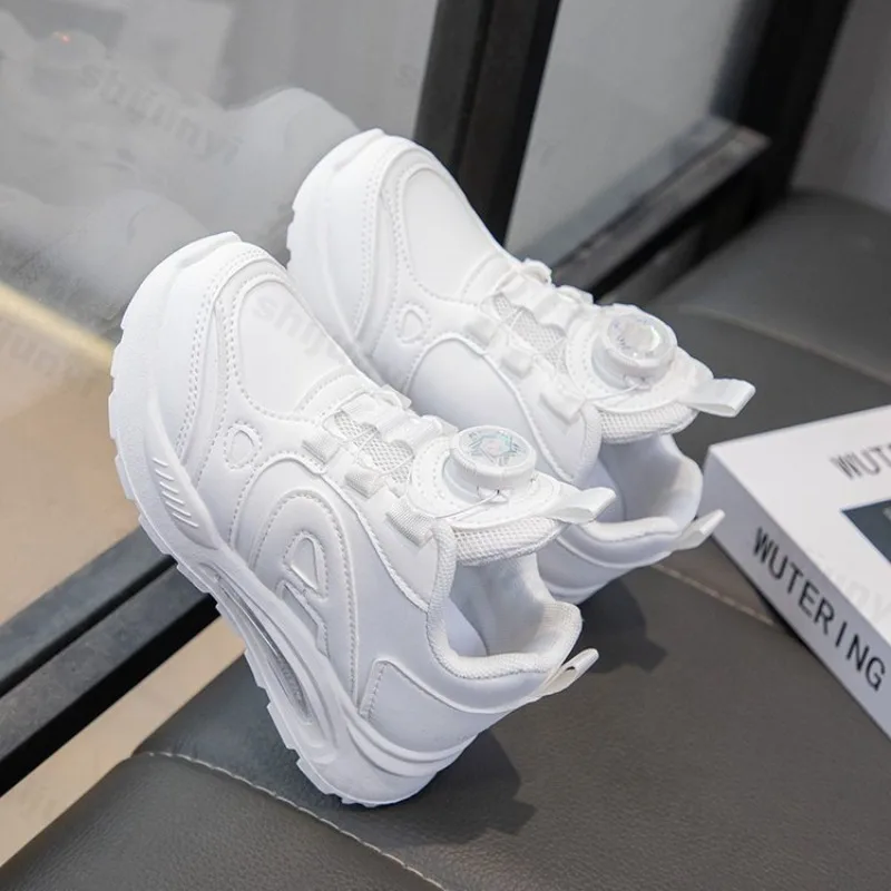 Children's Casual Sneakers Comfortable Breathable Mesh Non Slip Platform White Shoes Fashion Versatile Lightweight Sports Shoes