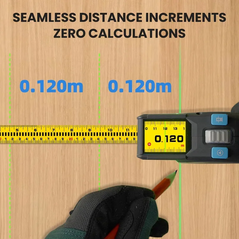 MiLESEEY 3-in-1 Laser Tape Measurement Digital Distance Meter Instant Digital Reading Distance Separation Tools