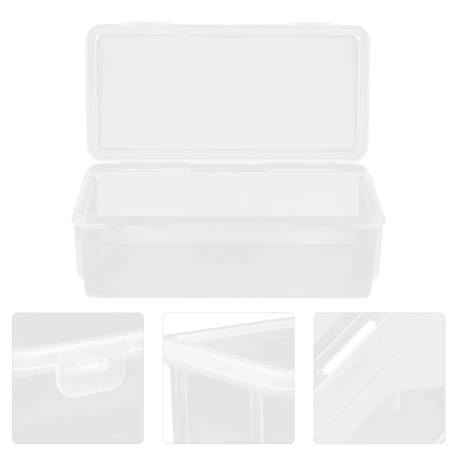 

2pcs Clear Storage Box Transparent Plastic Organizer For Desk Stationery Pencil Cases Jewelry Sundries Container Lid Stackable