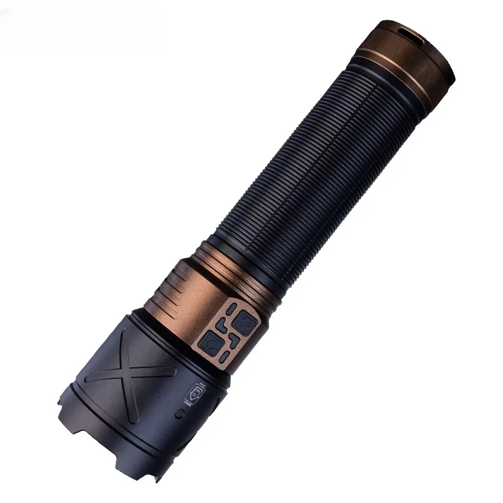 Outdoor Strong Bright Laser LED Flashlight Rechargeable Camping Waterproof Zoomable Flashlight Emergency Torch Lights