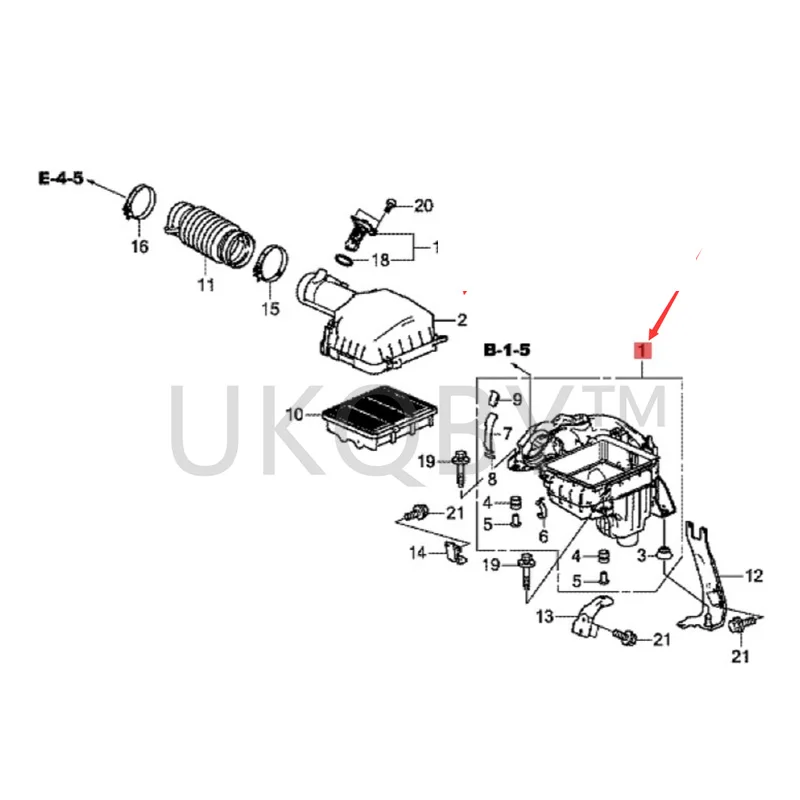 172016A0A00 172106A0A00 Suitable for Ho nd a Accord Air filter housing and cover assembly