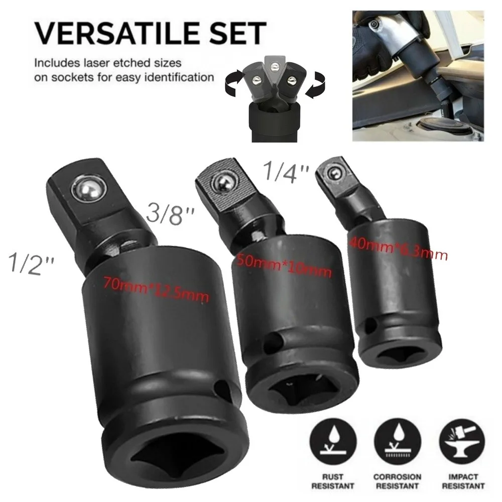 

Wobble for 1/2 Tool Adapter Impact Socket Knuckle 360 1/4 Retractable Pneumatic Swivel Joint Inch Air 3/8 Degree Wrench