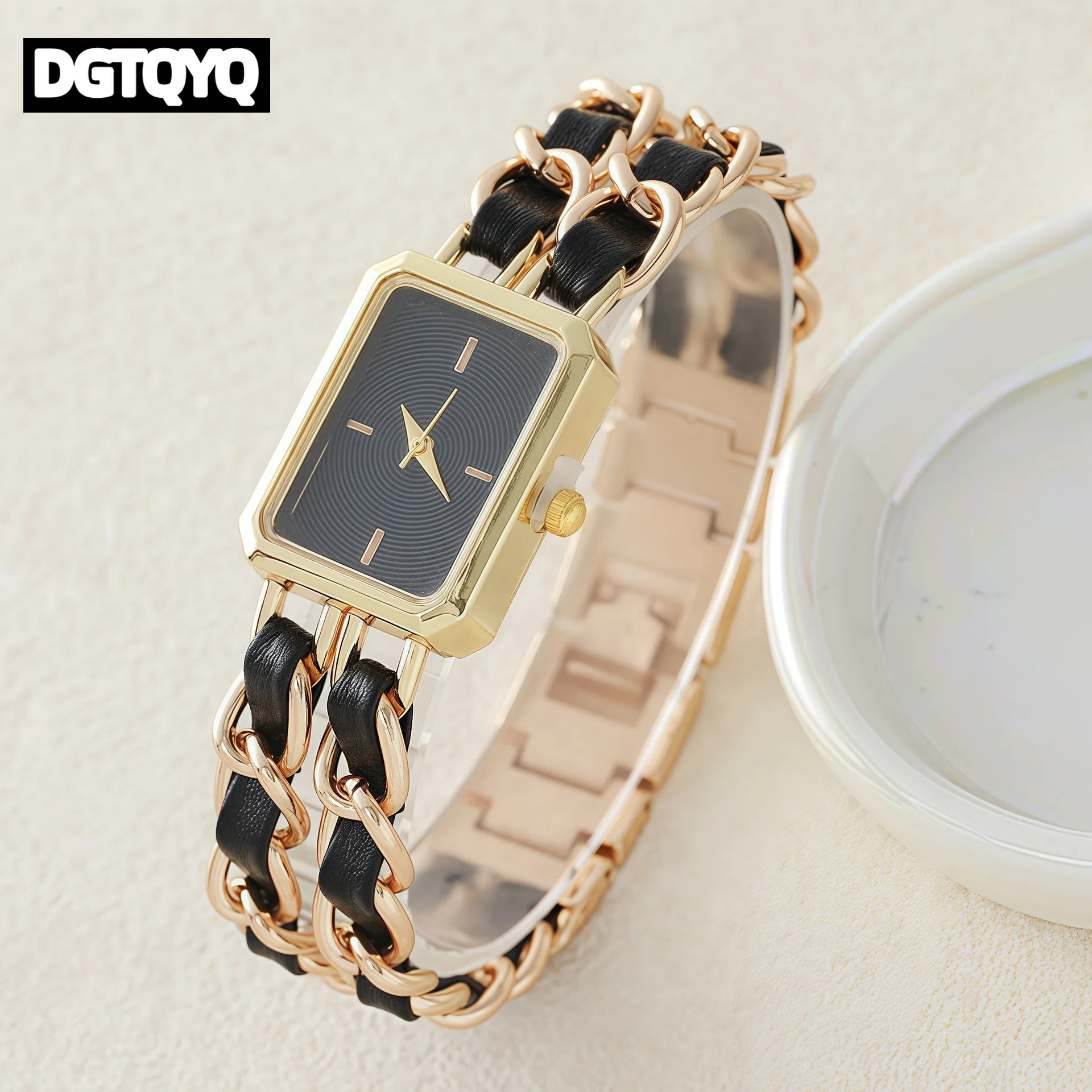 

2026 New Luxury Fashion Wristwatches Woman Girl Rectangle Style Steel Metal Leather Band Quartz Square Clock reloj para mujer