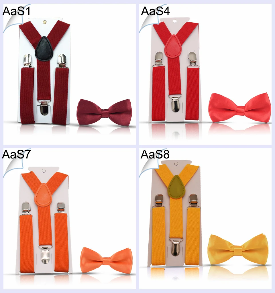 Kinder Hosenträger mit Fliege Mode Kinder Fliege Set Jungen Hosenträger Mädchen verstellbare Hosenträger Baby Hochzeit Krawatten Zubehör – Detail 3