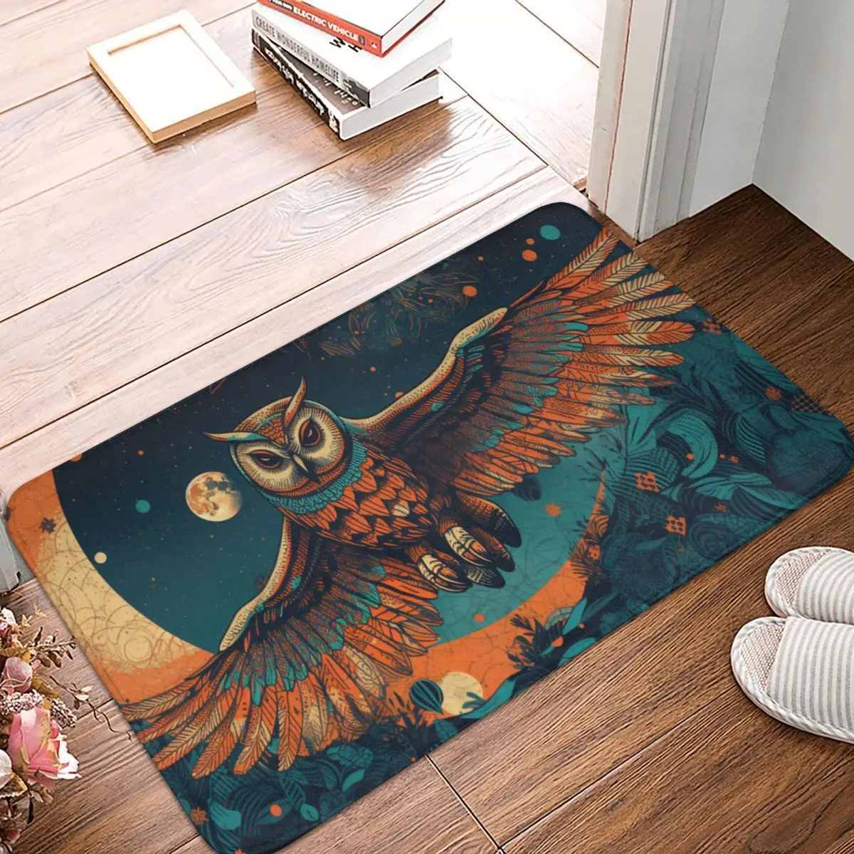 Mystical Night Owl Bathroom Mat 1 Doormat Kitchen Carpet Outdoor Rug Home Decor