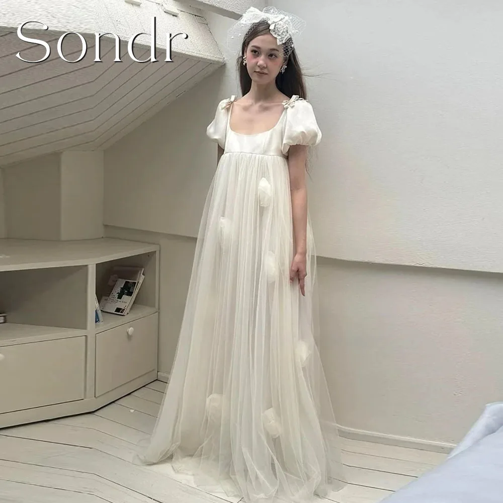 Sondr Customized U-Neck Korean Wedding Dresses Square Collar A Line Japanese Women Party Dresses Luxury Prom Party Gown 2026