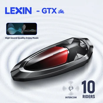 Lexin GTX 1 Uds intercomunicador Bluetooth para casco de motocicleta auriculares soporte intercomunicador y escucha música en una sola vez10 conductores 2000m