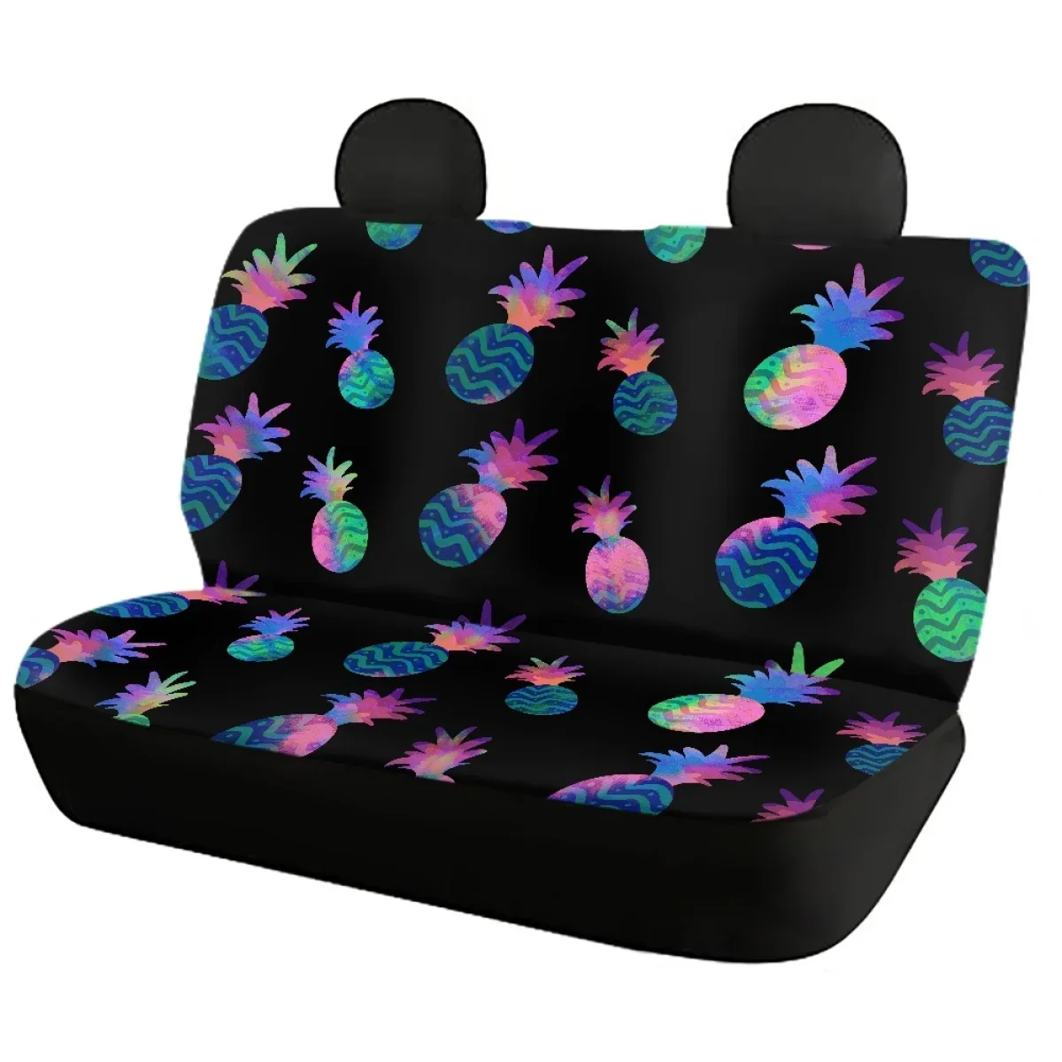 Colorful Pineapple Cartoon Design Car Seat Cover Sets for Women Easy to Install Clean Car Seat Cushion Covers Universal Nonslip