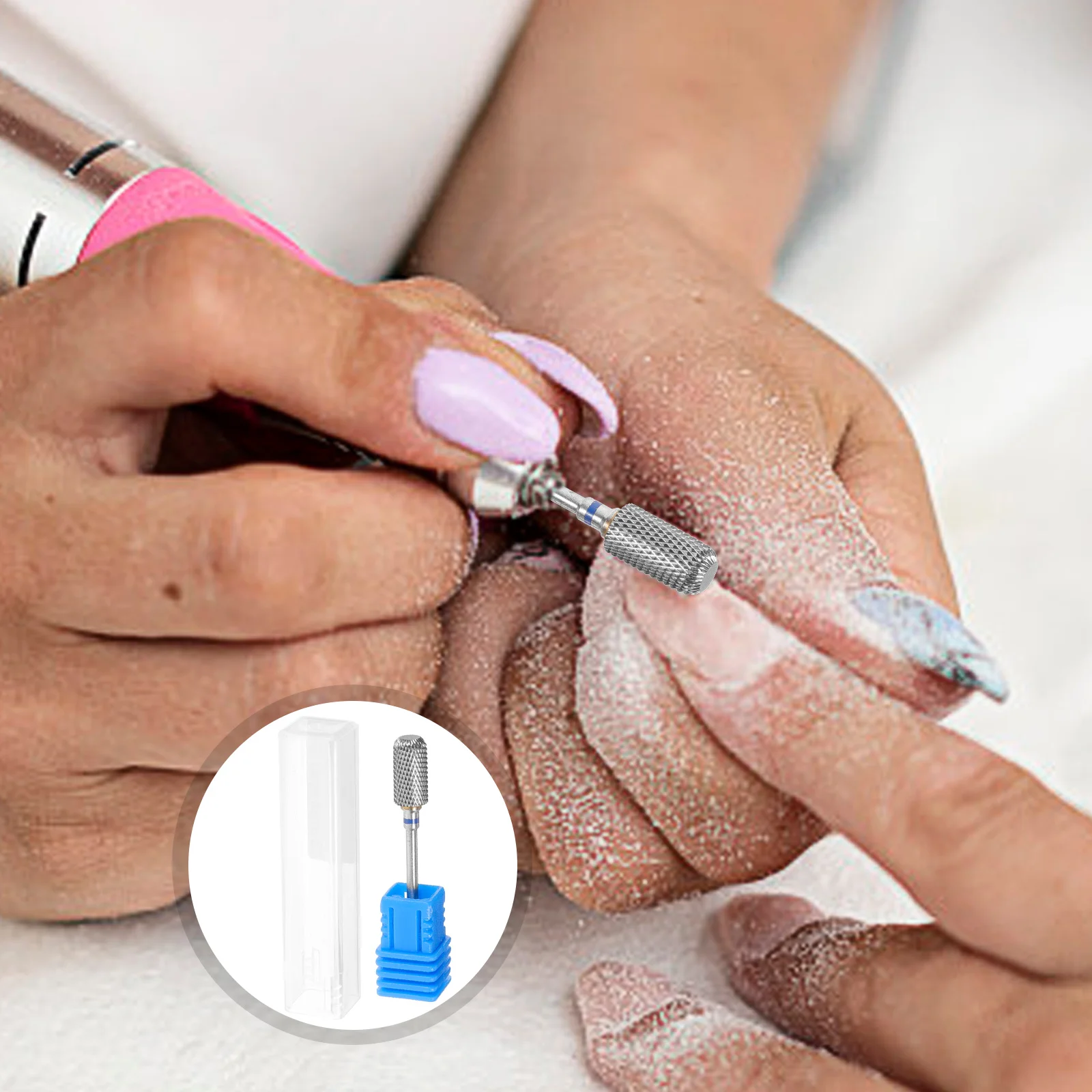 Punte da trapano per manicure per unghie Strumenti per testa di molatura antipolvere anti-fly inverso Acrilico Rimuovi gel