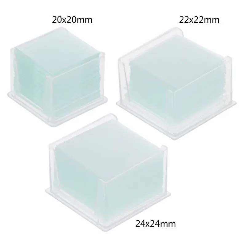 Education Lab Replacement Tool Square Glass Slide Microscope Coverslips Transparent Blank Slides Microscope Cover Slip R9UF