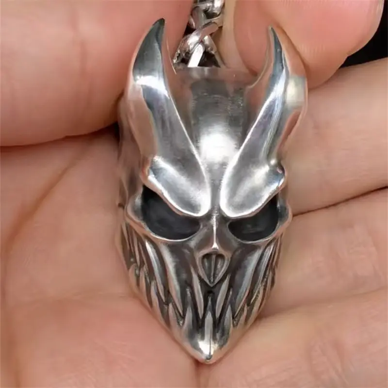 Retro Domineering Ghost  Skull Pendant Necklace Men's Personalized Punk Hip-Hop Cool Halloween Jewelry Gift