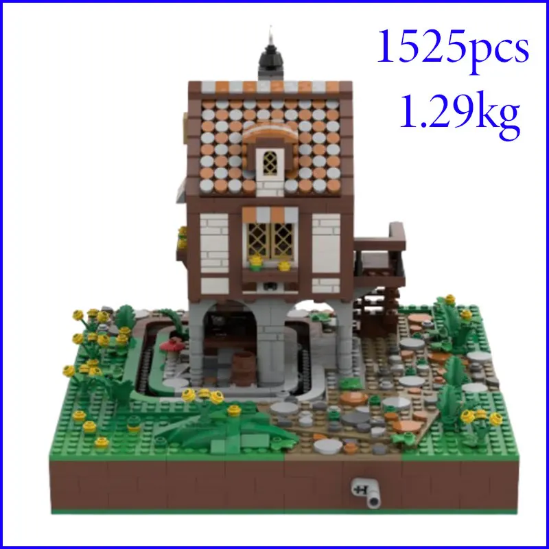 Spot MOC-215807 220771 boulangerie médiévale et maison bricolage assemblage de petites particules bloc de construction jouet modèle coffret cadeau ornements