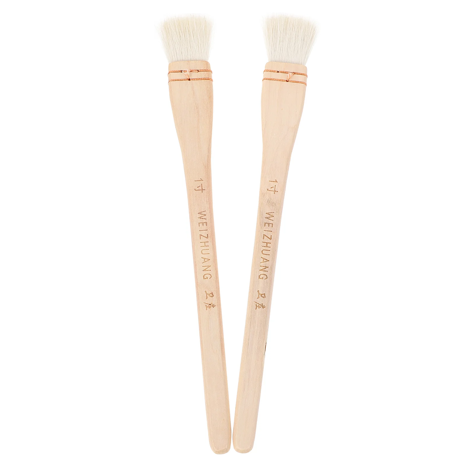 2Pcs Oil Paint Brushes Wood Handle Practical Painting Tools for Artists Crafts DIY Wall Painting Simple Paint Brush for Art