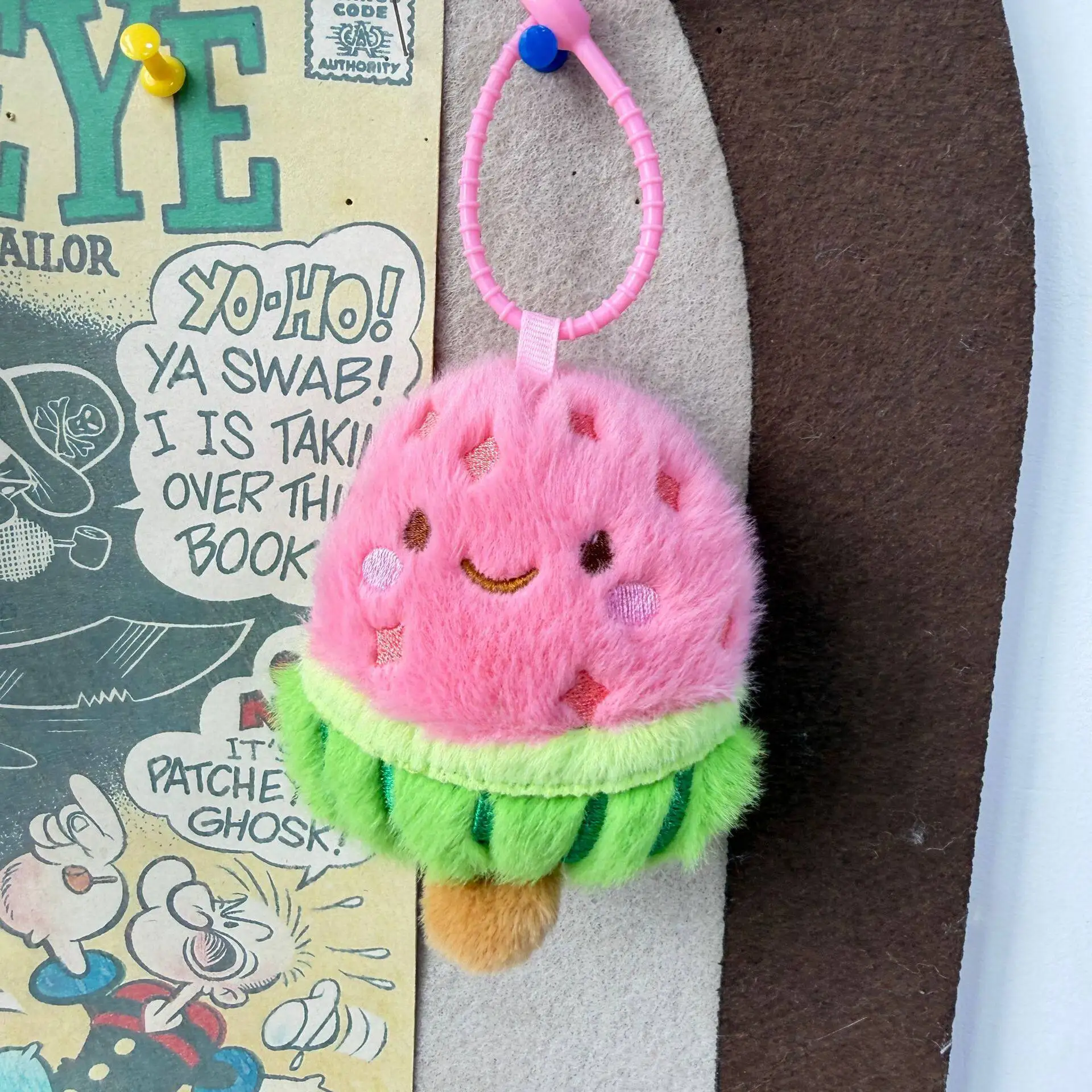 Cute Peaches/Watermelons Plush Keyring Charms Simulation Fruit Plush Stuffed Toys Bag Decor Accessories Car Keyring For Gifts
