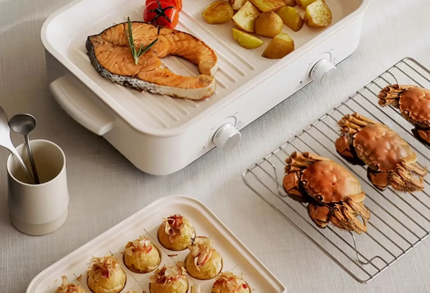 وعاء تسخين كهربائي متعدد الوظائف من Olayks 220 فولت للاستخدام المنزلي، شواية، قارب بخاري، طهي بالبخار CBC