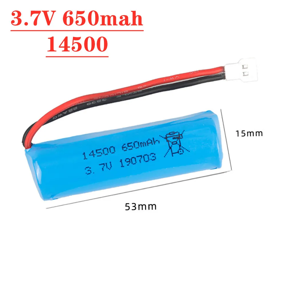 

lipo Batteries 3.7v 650mAH 14500 Lipo Battery For H116 RC Boat helicopter Car Truck Tank Part 1s rechargeable battery