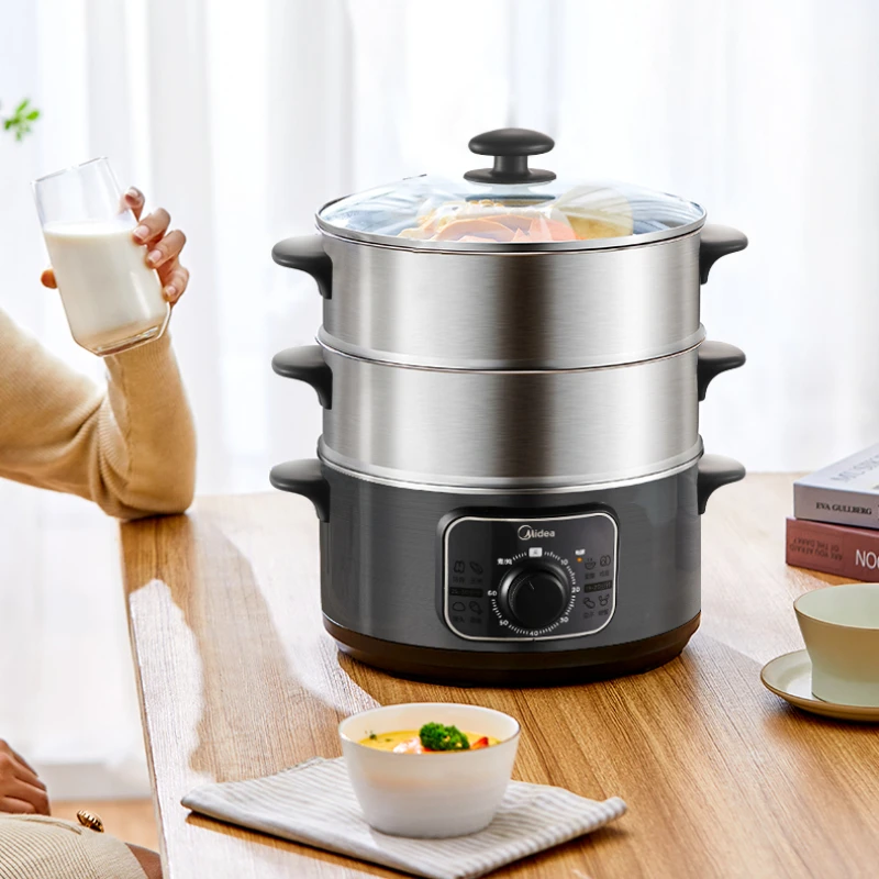 باخرة كهربائية منزلية متعددة الوظائف من الفولاذ المقاوم للصدأ ذات سعة كبيرة، باخرة مؤقتة على البخار، ثلاث طبقات