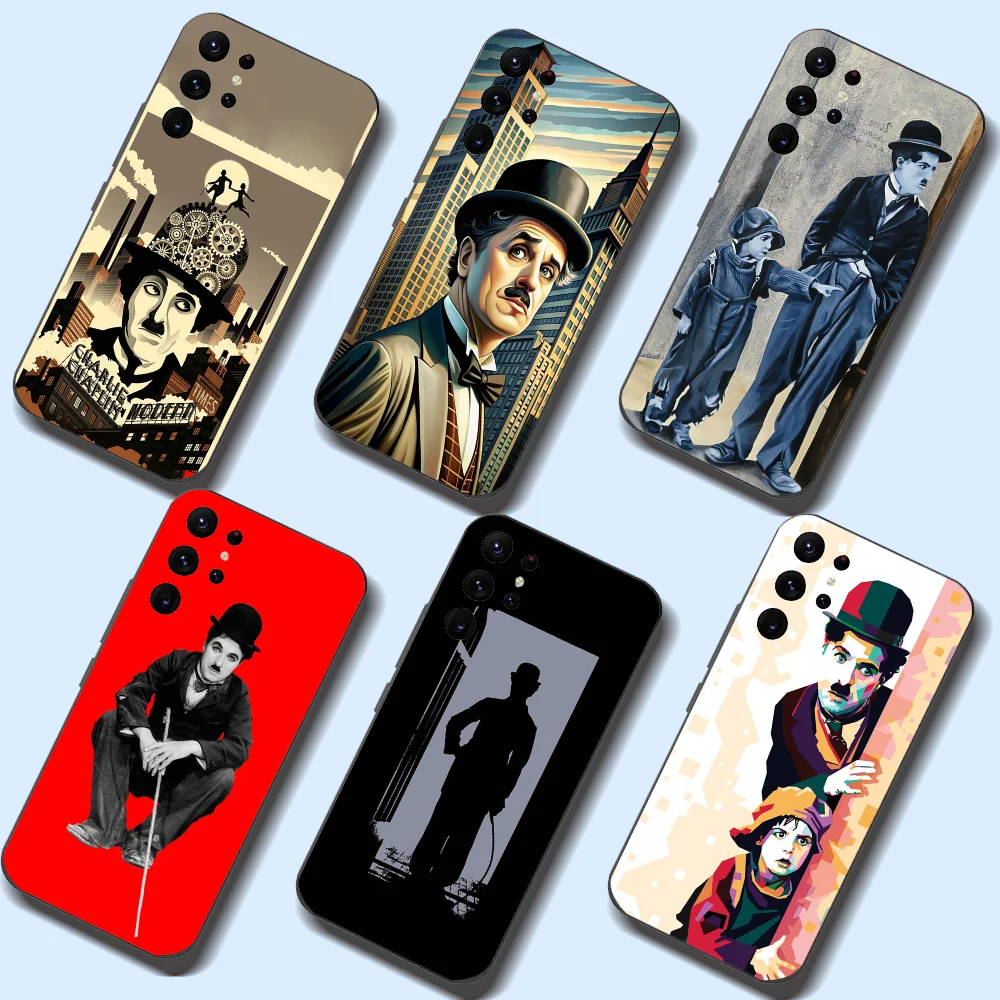 Charlie Chaplin Phone Case For Samsung Galaxy A52 A12 A51 S21 Edge S22ULTRA S23 S20LITE Plus Ultra Black Cover