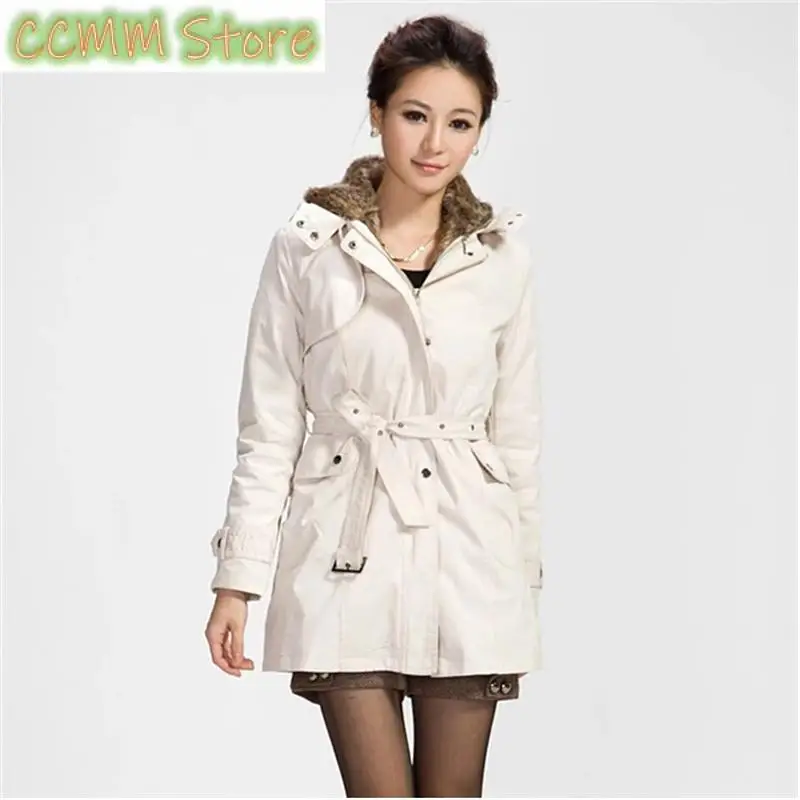 Women's Mid Length Hooded Parkas New Down Cotton Jacket Spring And Autumn Korean Fashion Female Windbreaker Outerwear