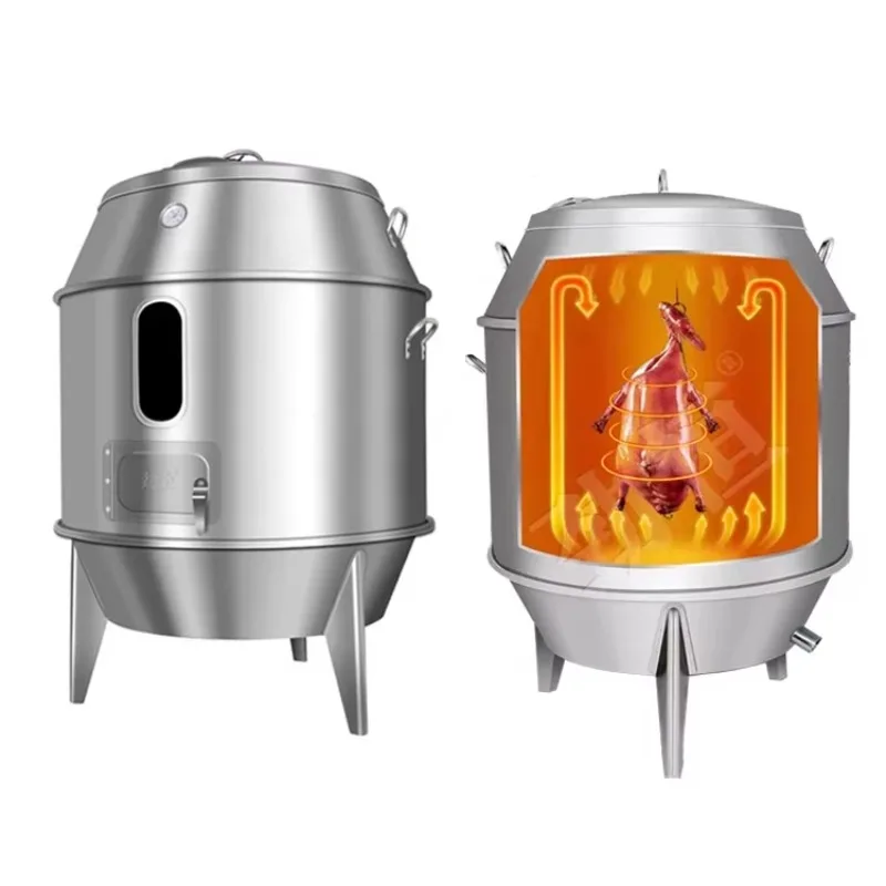 Stainless Steel 304 Commercial Duck Chicken Charcoal Roasting Grill Oven with Charcoal Vertical Structure