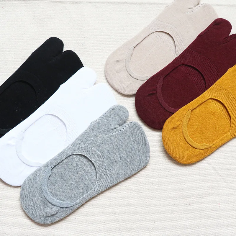 5 Pairs Womens No Show Socks Thin Cotton Solid Non Slip Low Cut Athletic Hidden Liner for Sneakers Ankle Invisible Slipper Socks