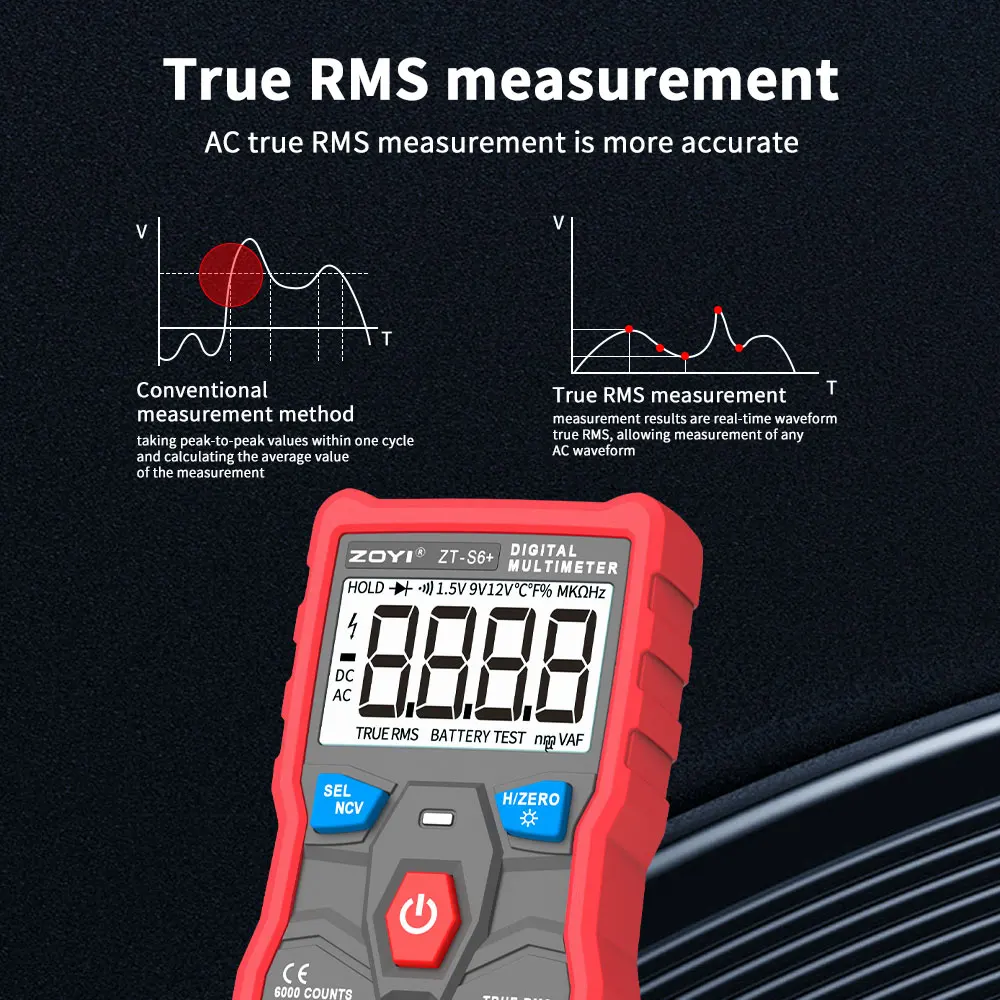 ZOYI S6+ Home Precision Digital Multimeter - Auto-Ranging, Smart Anti-Burn, All-in-One Electrical Tester