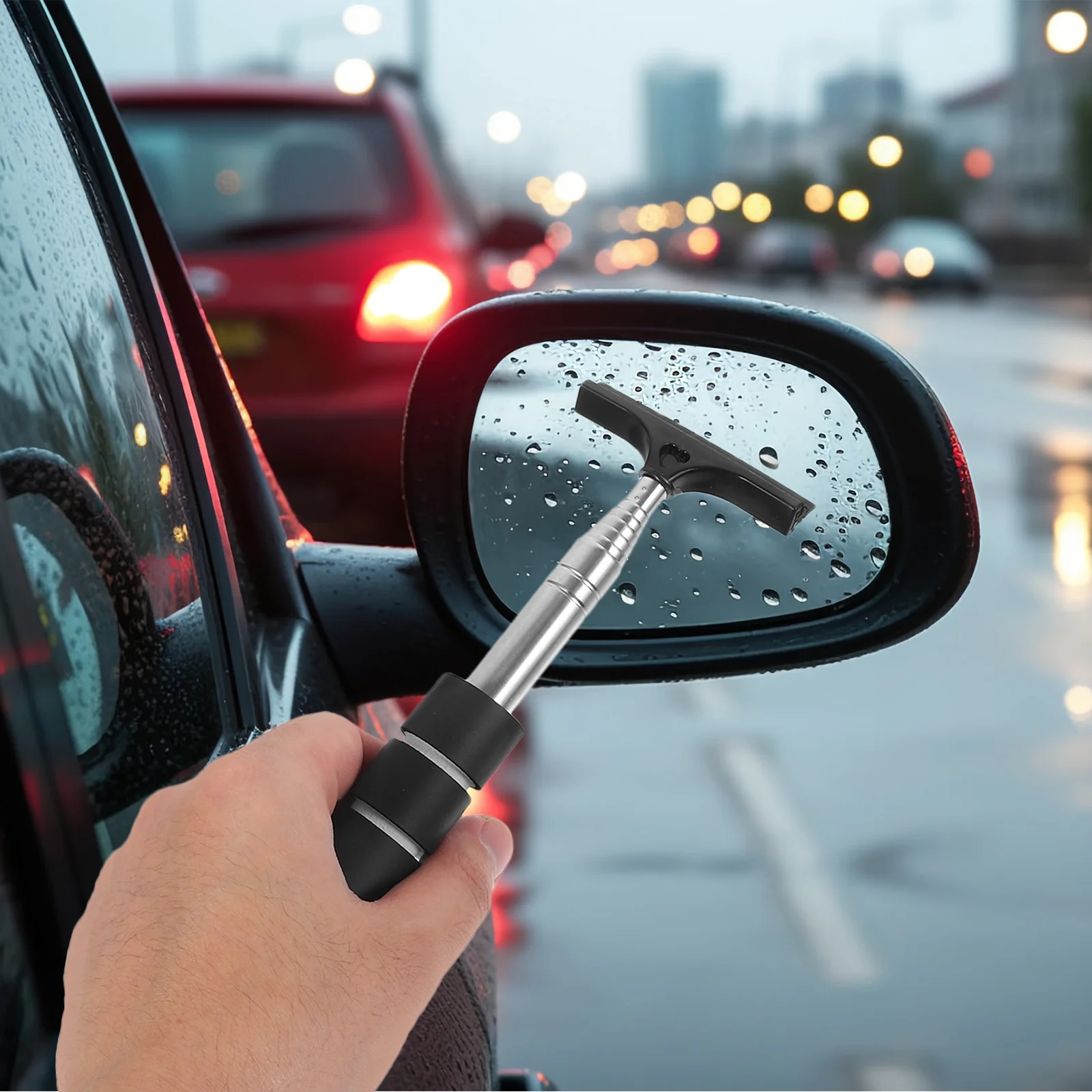 Rearview Mirror Wiper Windshield Window Car Side Squeegee Stainless Steel Wipers