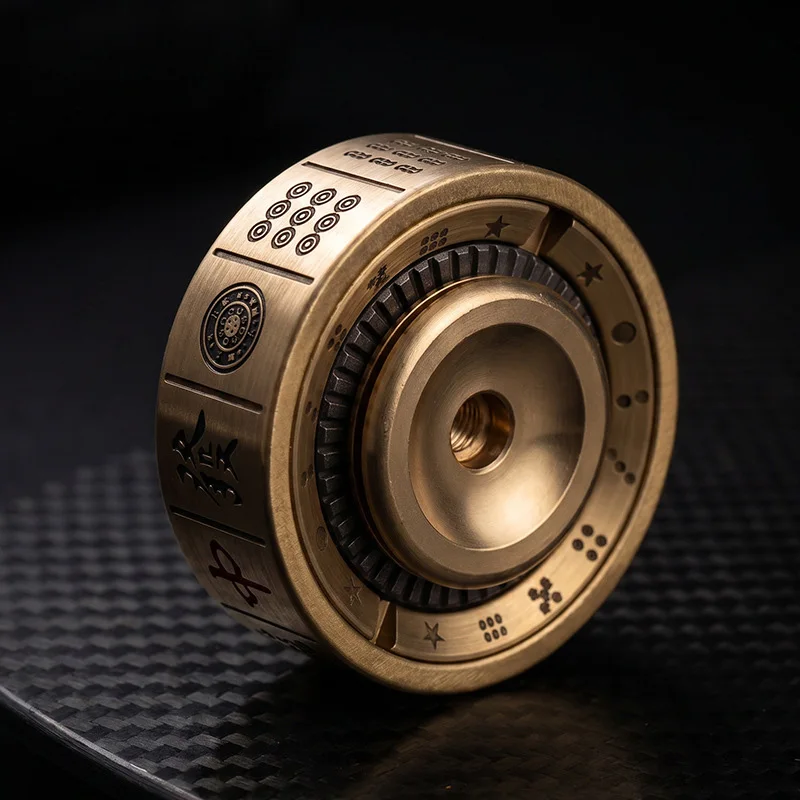 Novel EDC Fidget Spinner Brass Metal Fidget Ring Stress Relief Anti-Anxiety Fidget Toy Adults Cool Gadgets Birthday Gift Idea