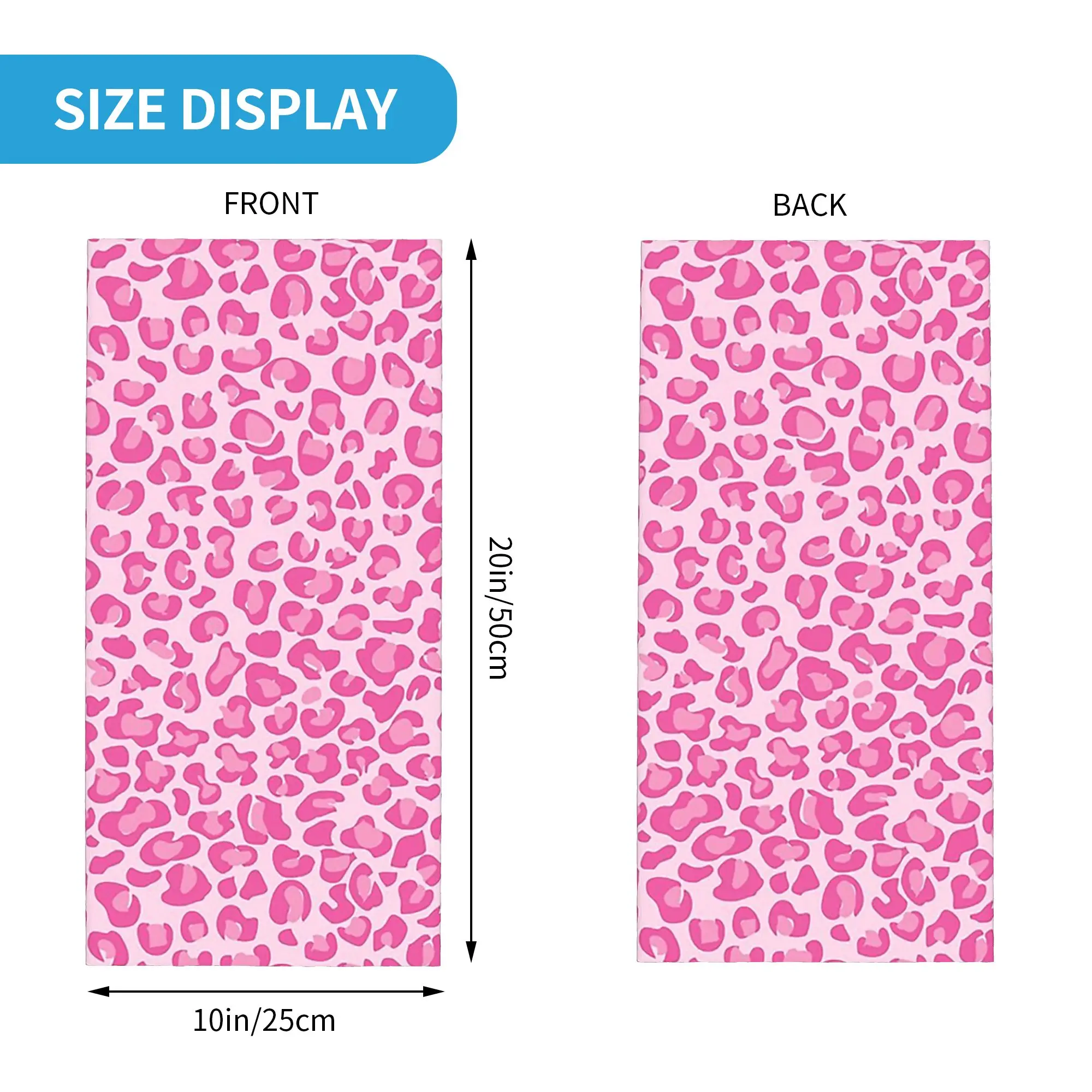 Pink Leopard Print Bandana Neck Cover Printed Face Scarf Headwear Running Unisex Adult Windproof