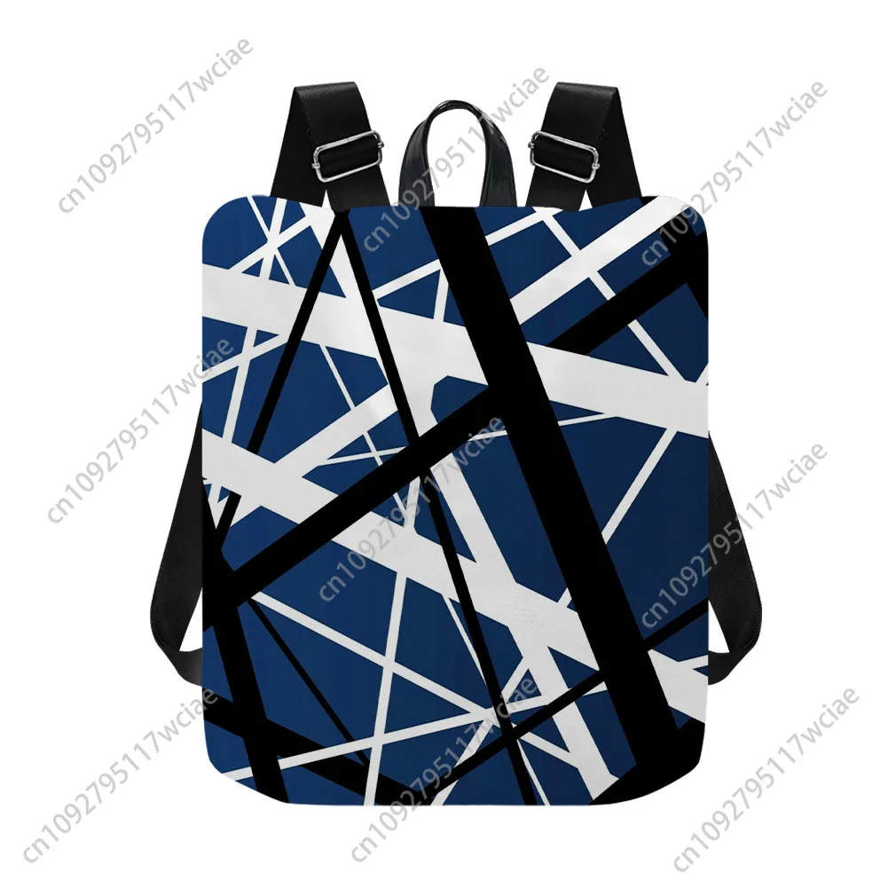 Van Evh 5150 Stripes Halen Rock Band Aangepaste rugzak reizen Anti-diefstal rugzak Nylon waterdichte dagrugzak Mode College boekentas
