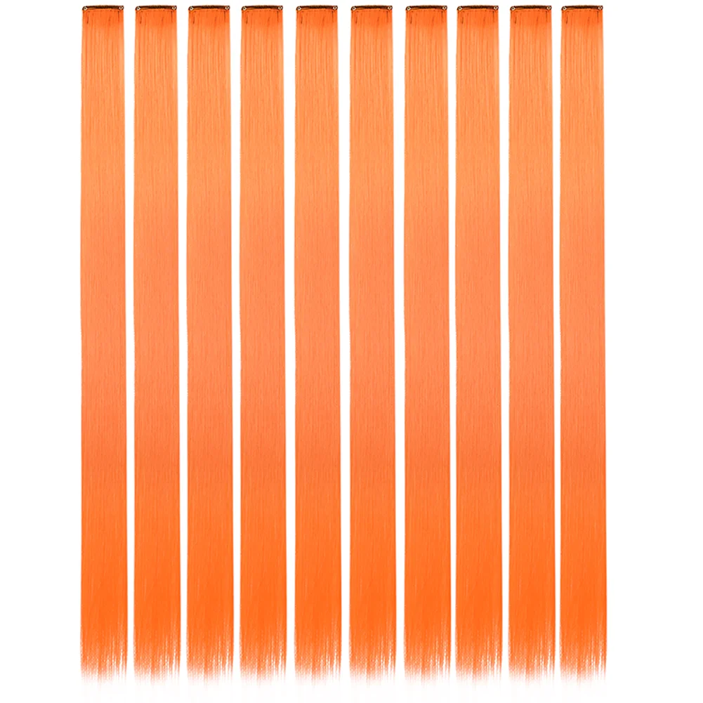 10PCS/Pack Colored Party Highlights Clip in Hair Extensions