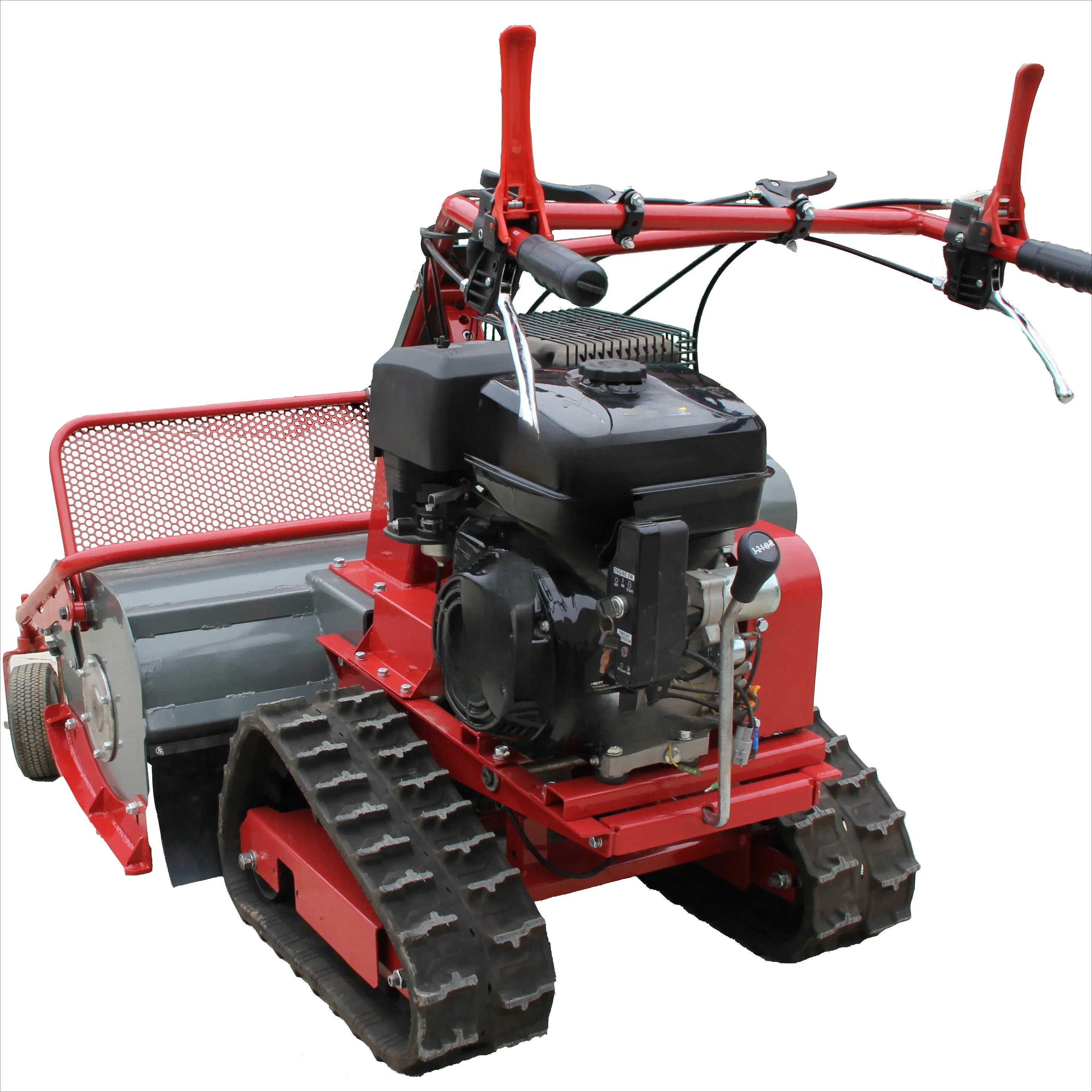 Dragging behind the continuous lawnmower for easy handling on any terrain