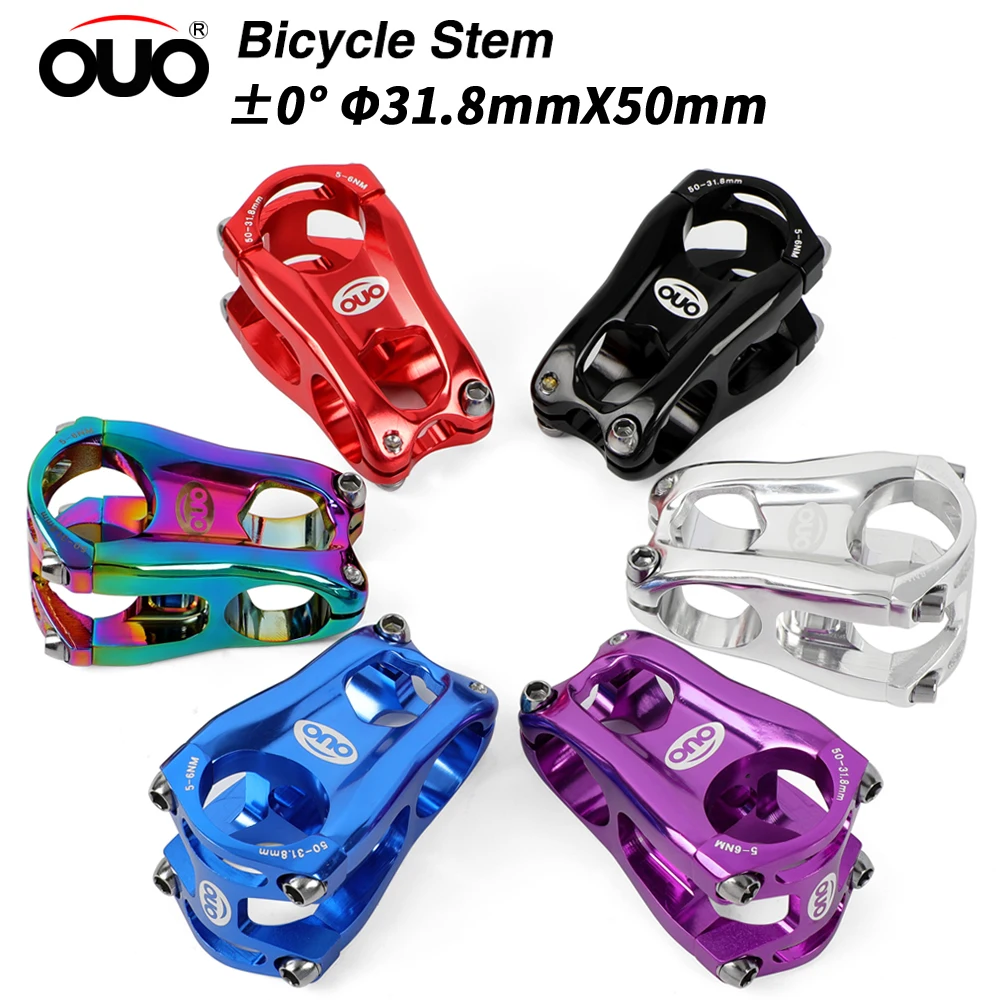 OUO CNC جذع دراجة الدراجة الجبلية MTB المقود الجذعية 31.8x50 مللي متر 0 درجة الألومنيوم الجبلية الطاقة الدراجات اكسسوارات دراجة أجزاء #2