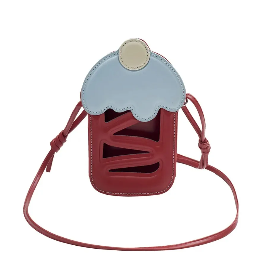 

Новые высокоцветные модные простые полые нишевые сумки на плечо с косым крестом, женские сумки, летние сумки для телефона с вишневым тортом