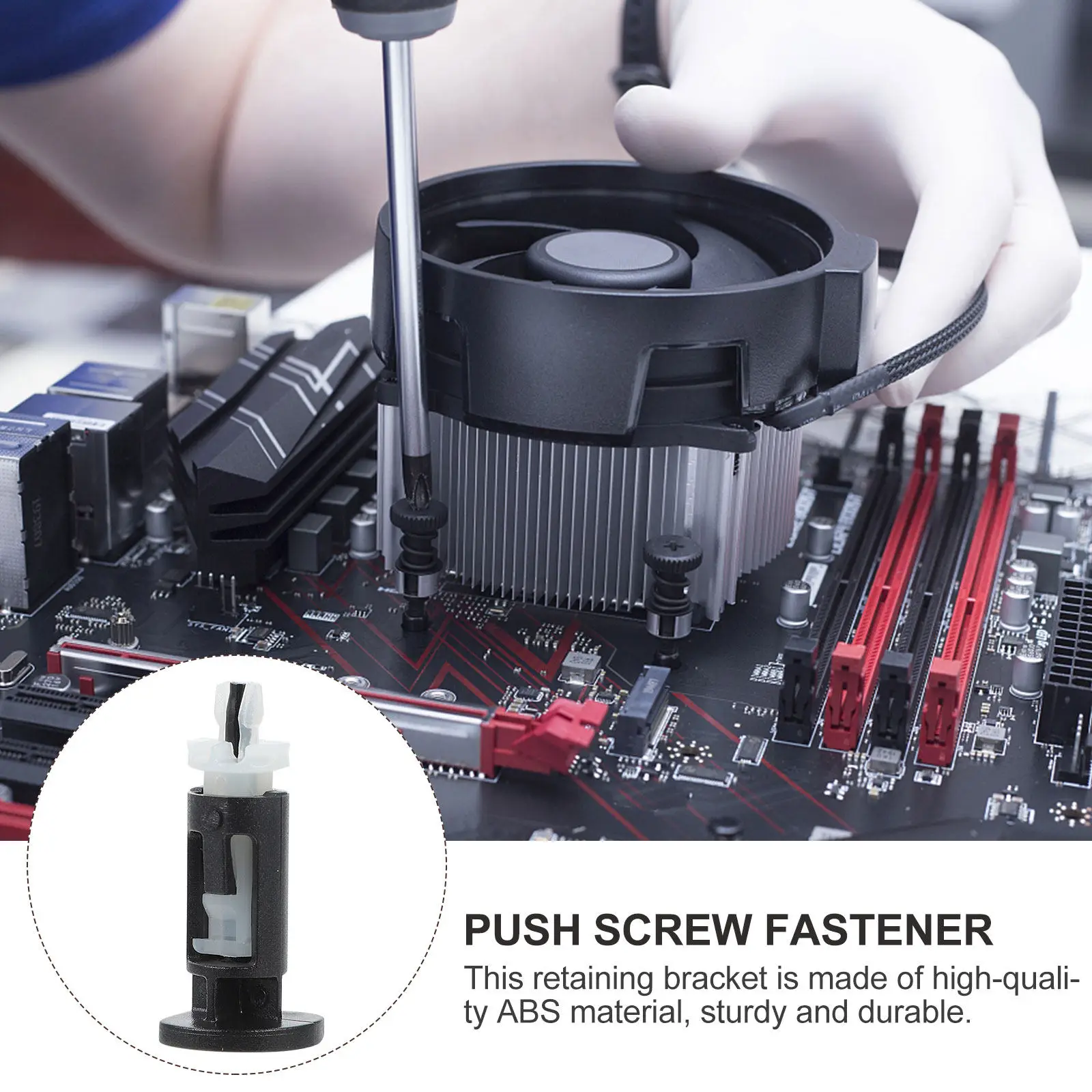 40Pcs Plastic CPU Cooling Fan Mounting Clip Strong Push Screw Fastener Socket Cooler Heatsink Pin