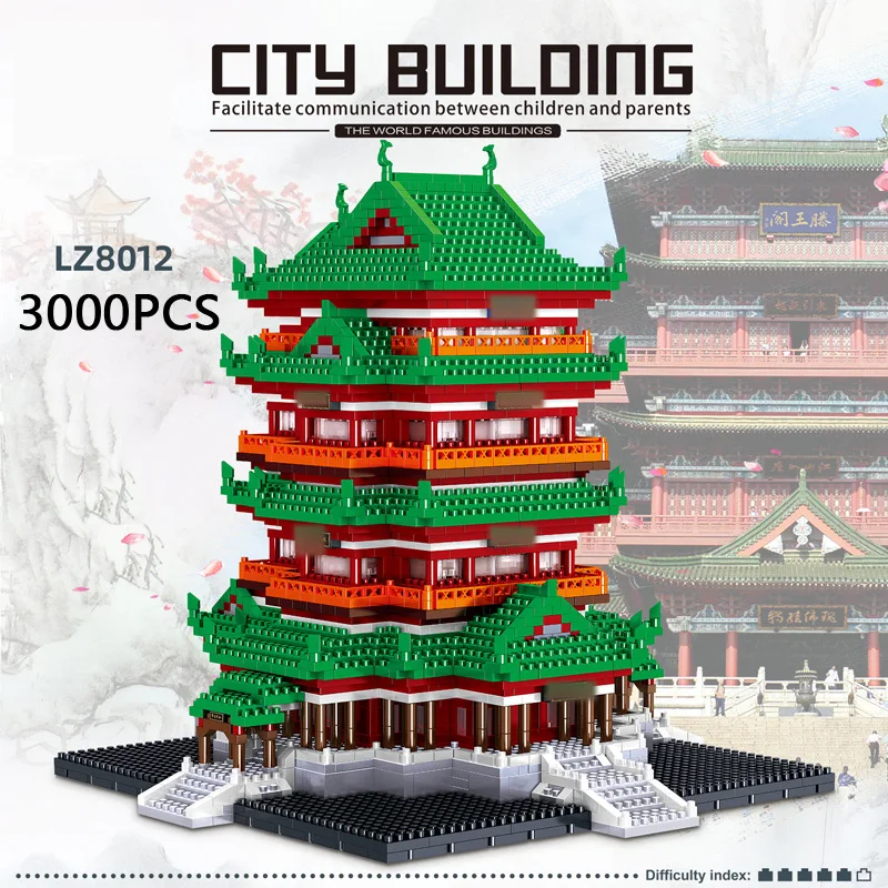 

Nanobrick World Famous Historical Architecture Micro Block China Tengwang Pavilion Of Prince Teng Model Building Brick Toys