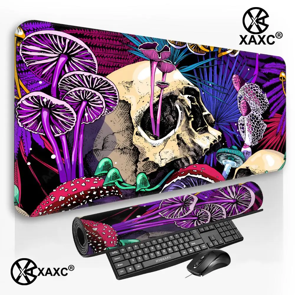 Psychedelic Mushrooms Mouse Pads Large Keyboard Mouse Desk Pad XXL Non-Slip Rubber Gaming Mouse Pad Laptop Mouse Carpet HYBXXC