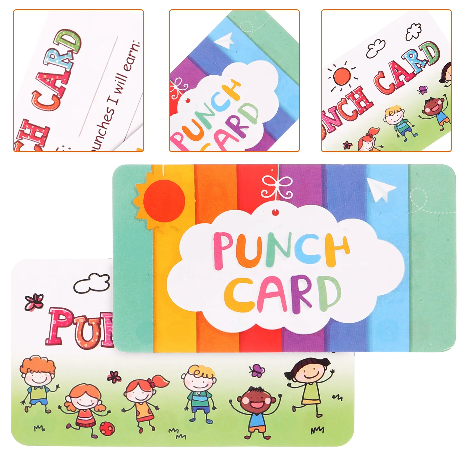 

20 Sheets Children's Cards Behavior Punch Classroom Reward System Teaching Tools Cartoon Encouraging Business Portable