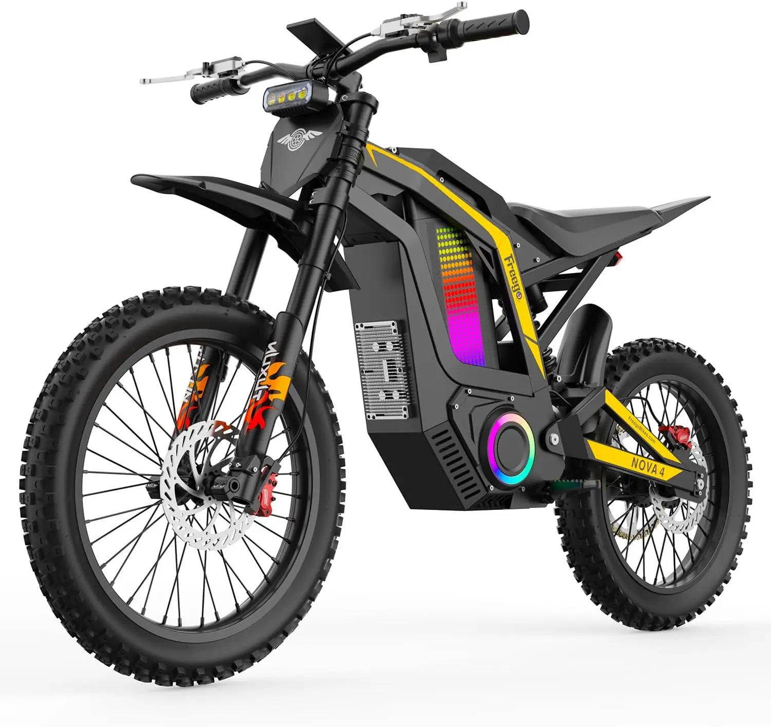Freego N4 Mid-Drive Electric Dirt Bike 60V 30Ah 6000W Peak 45 MPH Hydraulic Brake Off-Road Ebike All-Terrain Electric Bicycle