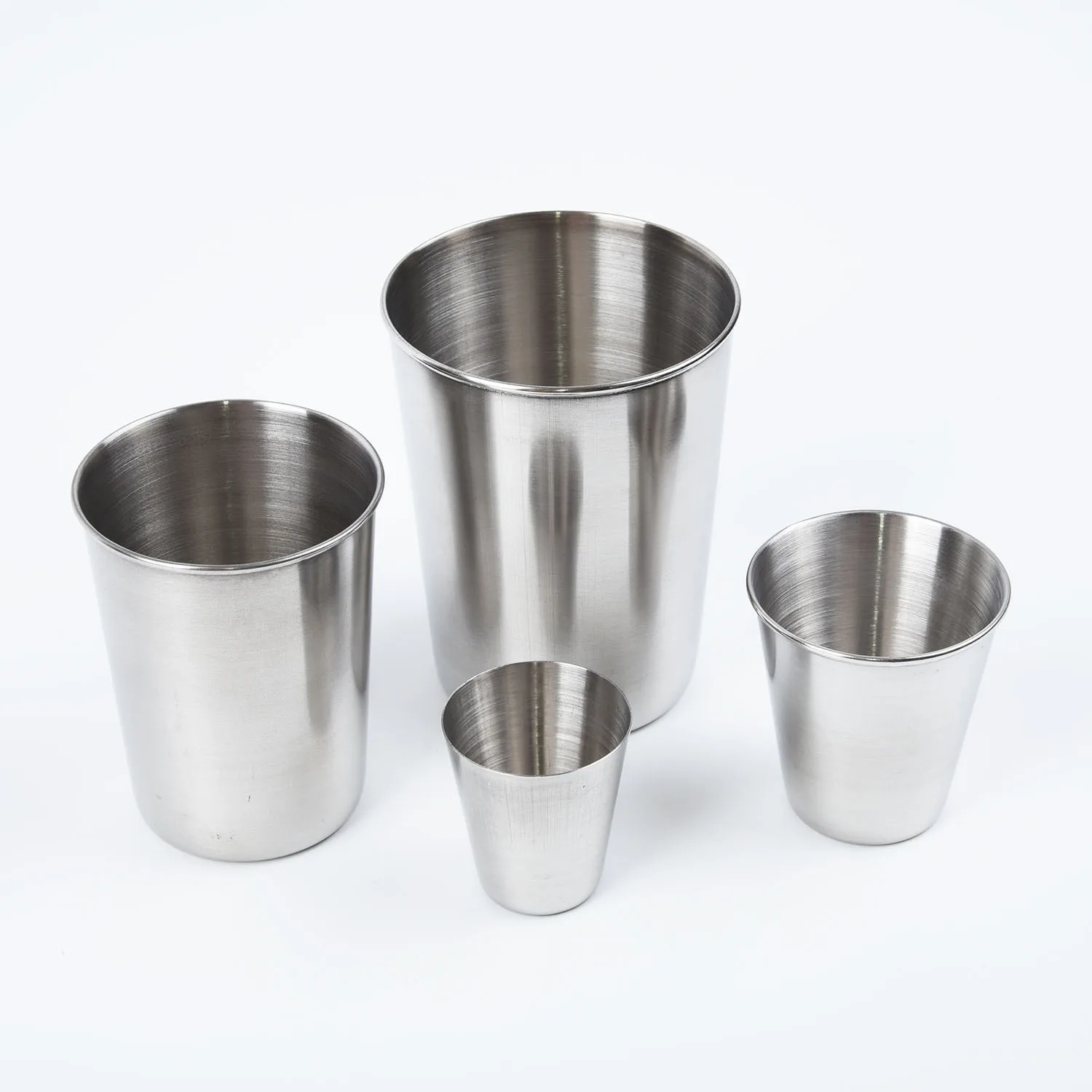 Vaso de chupito de acero inoxidable pulido, 1 piezas, copas de vino con Funda de cuero, bolsa para el hogar/Cocina/Bar