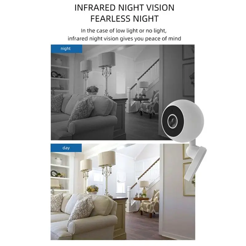 

Wifi HD Camera Voice Recorder Motion Detection Indoor Home Surveillance Camcorders 2-Way Audio Remote Monitoring