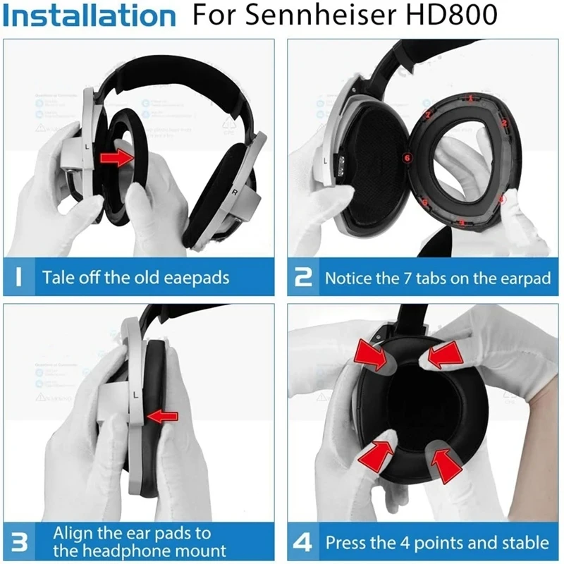 Almofada de substituição para Sennheiser HD800 Headphones, Ear Pads, Lambskin Ear Cups, Ear Cover, Repair Parts