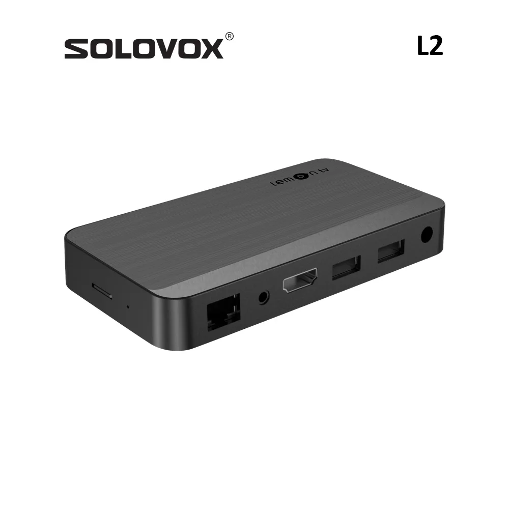 SOLOVOX 2024 L2 Android 12 Smart TV Box يدعم WiFi6 Bluetooth 5 التحكم الصوتي Stalkerid YouTube 4K الأدوات الوسطى LemonTV