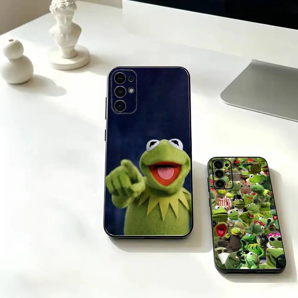 Cartoon K-Kermitt frog  For Samsung Galaxy  s21 s22 s23 s24 s25 Soft Black Cover