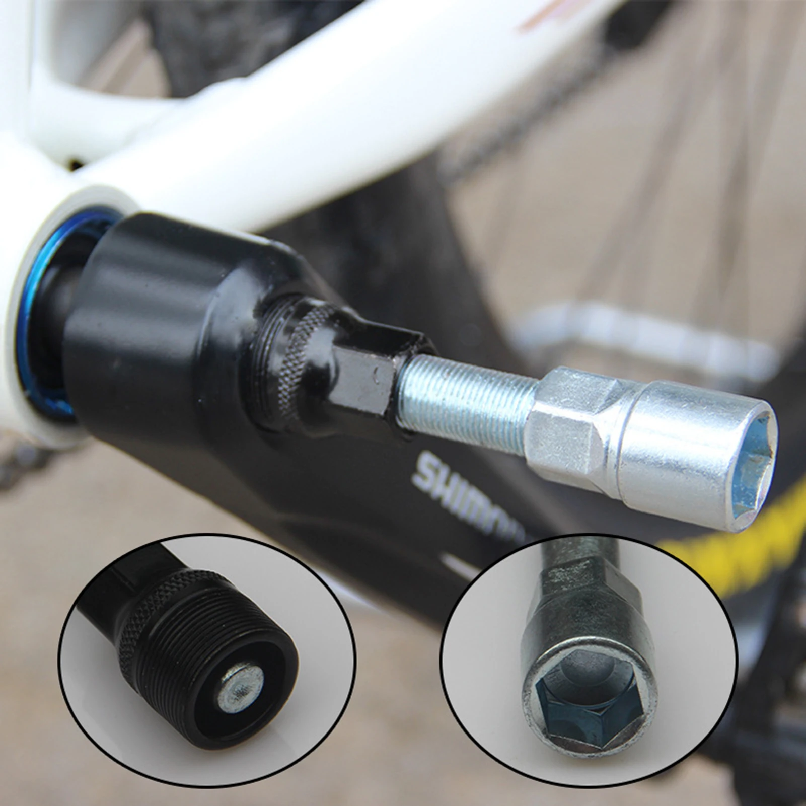 Bicycle Crank Removal Tool Power Bottom Bracket Tool with Removable Head for Tight Clearance Bikes