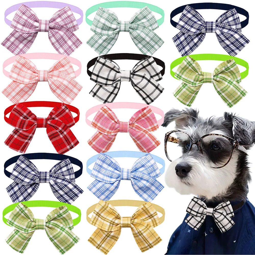 10PCS Fashion Pet Dog Bowtie Elegant Puppy Bowties for Adjustable Small Dog Cat Bow Tie Collar Dog Grooming Costume Accessories