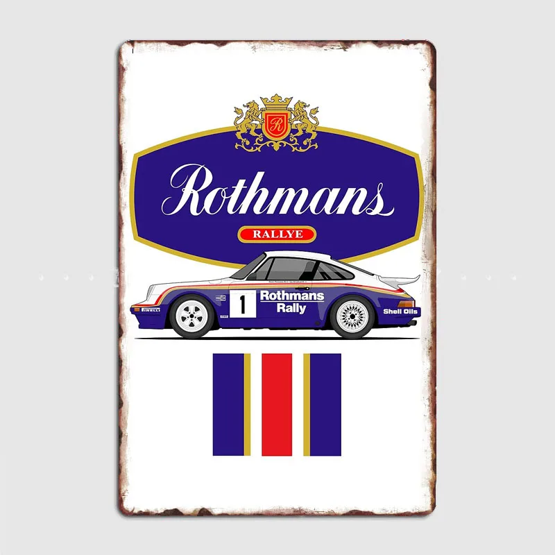 Classic Car Rothmans 911 Rally Cars Retro Poster Metal Sign Garage Club Room Wall Decor Custom Tin Home Decor