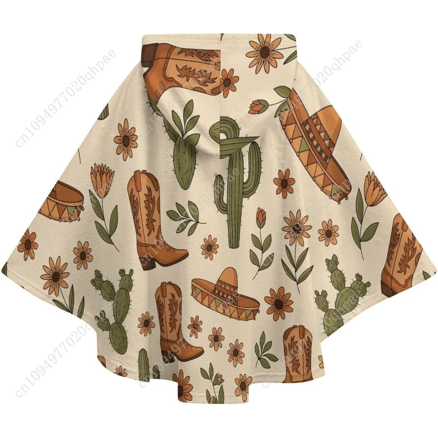 سترة بطانية مريحة من الفلانيل، أحذية صبار جنوب غربية كبيرة الحجم مع جيوب للأطفال والمراهقين #6